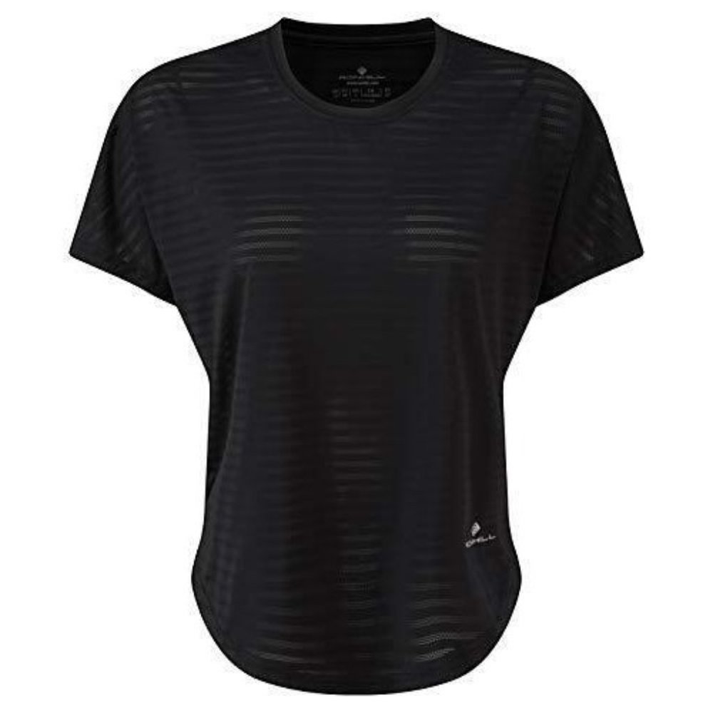 Ronhill Womens Life Flow S/Tee, All Black, Size 8